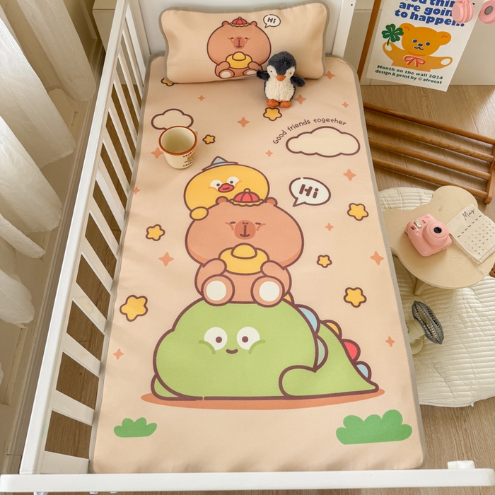 91家纺网 家纺一手货源 找家纺 潮邦创意家居 2026新款A类婴童可水洗冰藤软席-巴波布布系列【含A类检测报告】 芽芽糖糖