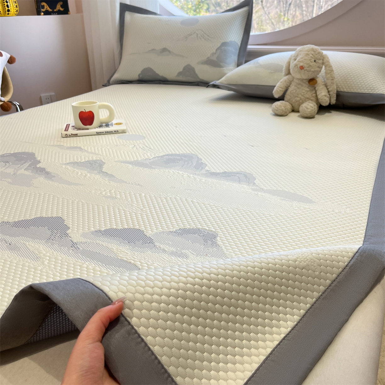 91家纺网 家纺一手货源 找家纺 （总）天之澜家纺 2026新款PE凉豆豆凉席小红书热卖款A类冰豆豆凉席三件套可水洗豆豆凉席-床席款