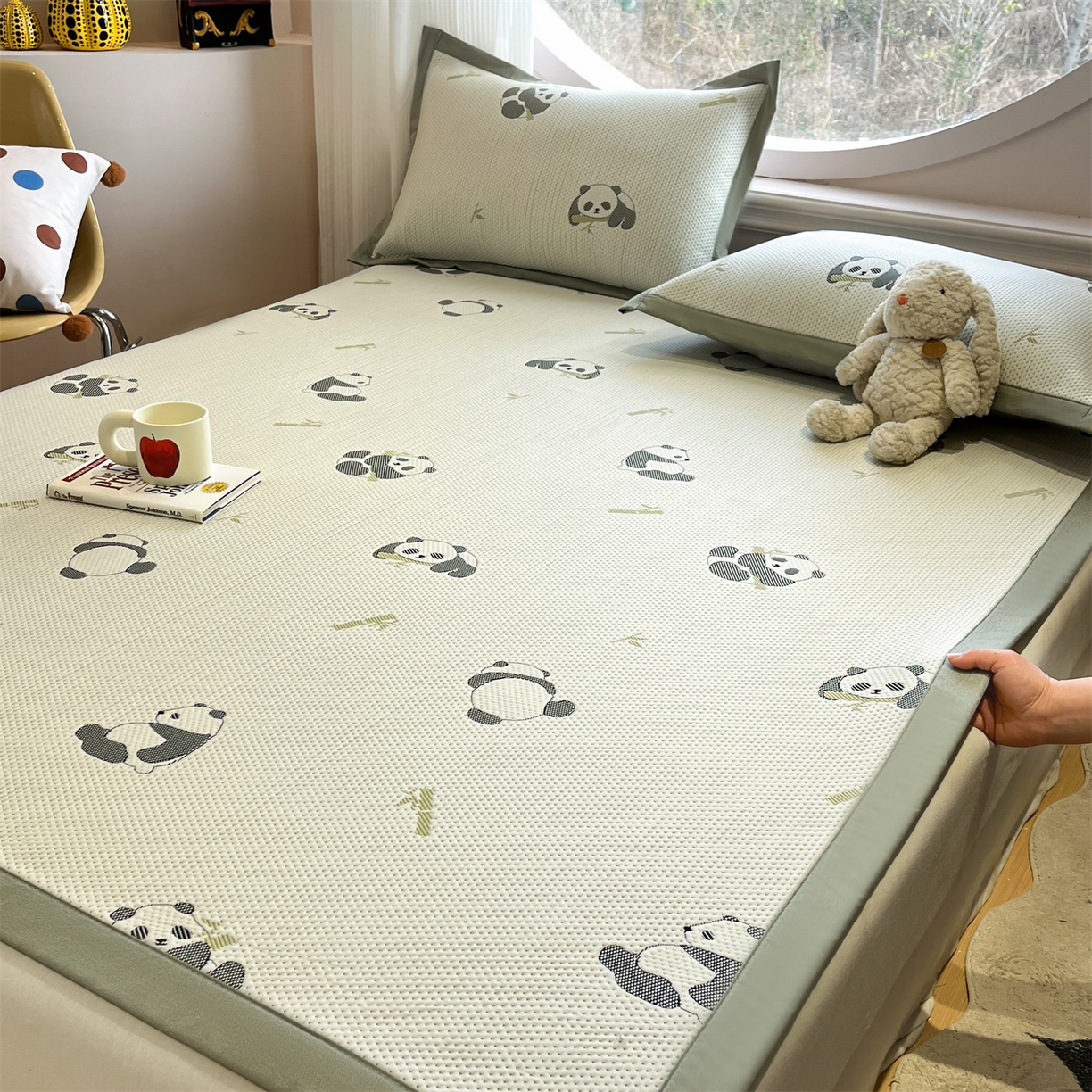 91家纺网 家纺一手货源 找家纺 （总）天之澜家纺 2026新款PE凉豆豆凉席小红书热卖款A类冰豆豆凉席三件套可水洗豆豆凉席-床席款