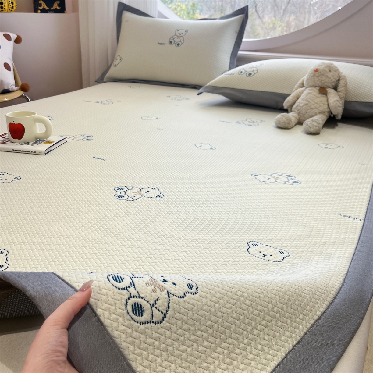 91家纺网 家纺一手货源 找家纺 （总）天之澜家纺 2026新款PE凉豆豆凉席小红书热卖款A类冰豆豆凉席三件套可水洗豆豆凉席-床席款