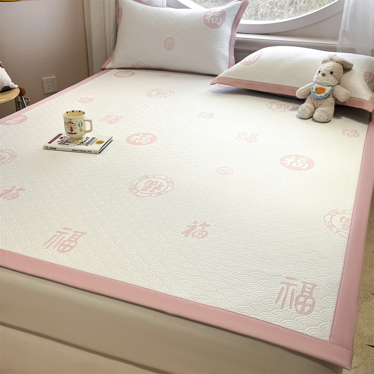 91家纺网 家纺一手货源 找家纺 天之澜家纺 2026新款PE凉豆豆凉席小红书热卖款A类冰豆豆凉席三件套可水洗豆豆凉席-床席款 福多多