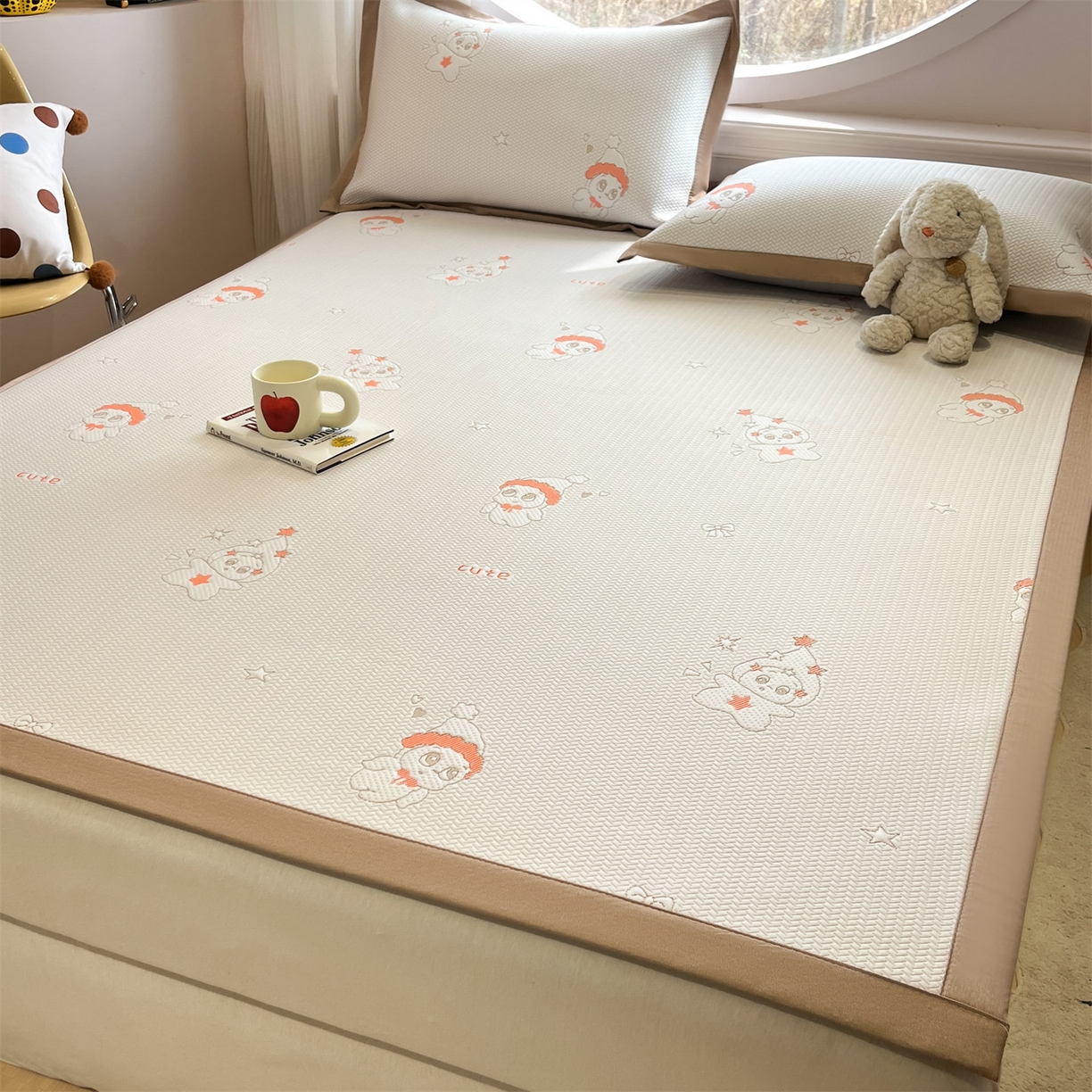 91家纺网 家纺一手货源 找家纺 天之澜家纺 2026新款PE凉豆豆凉席小红书热卖款A类冰豆豆凉席三件套可水洗豆豆凉席-床席款 星星人