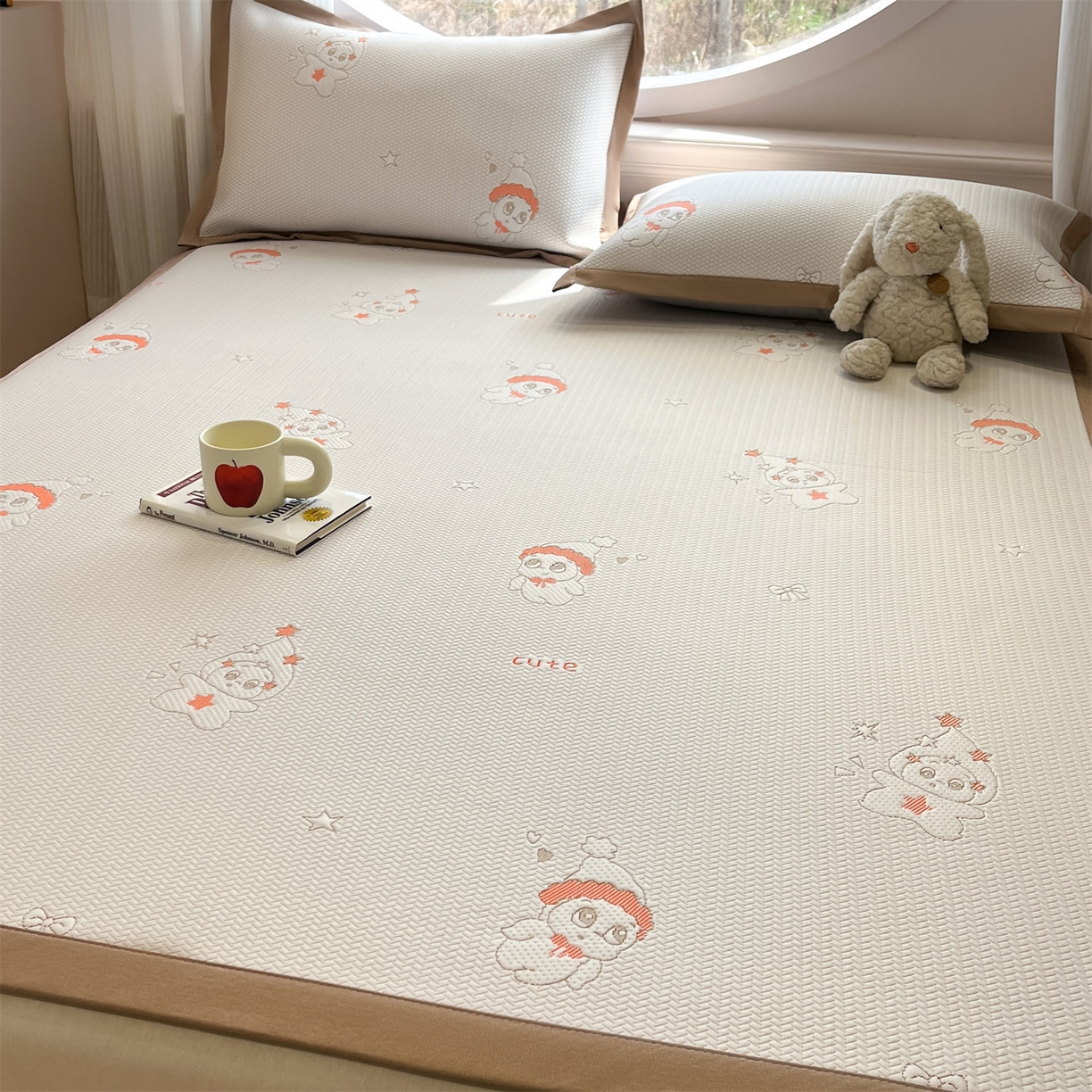 91家纺网 家纺一手货源 找家纺 天之澜家纺 2026新款PE凉豆豆凉席小红书热卖款A类冰豆豆凉席三件套可水洗豆豆凉席-床席款 星星人