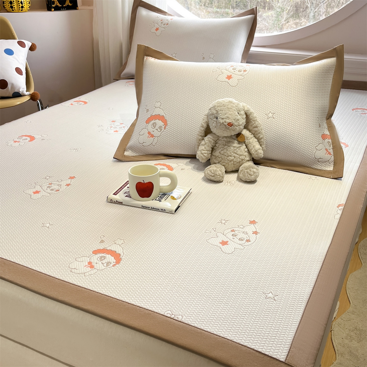 91家纺网 家纺一手货源 找家纺 天之澜家纺 2026新款PE凉豆豆凉席小红书热卖款A类冰豆豆凉席三件套可水洗豆豆凉席-床席款 星星人