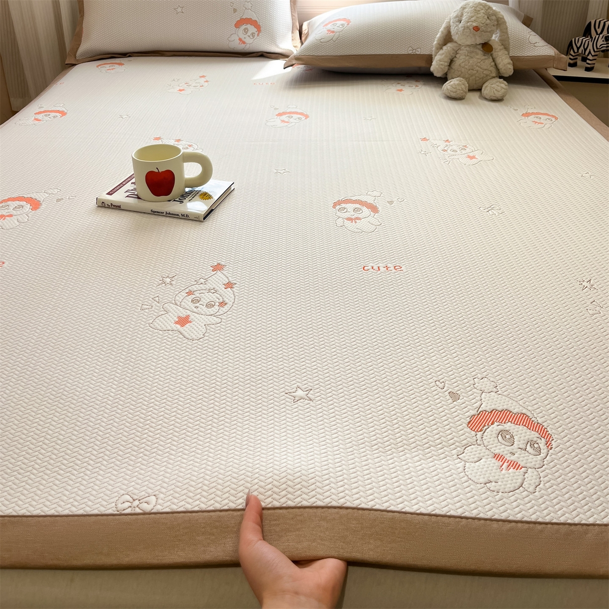 91家纺网 家纺一手货源 找家纺 天之澜家纺 2026新款PE凉豆豆凉席小红书热卖款A类冰豆豆凉席三件套可水洗豆豆凉席-床席款 星星人