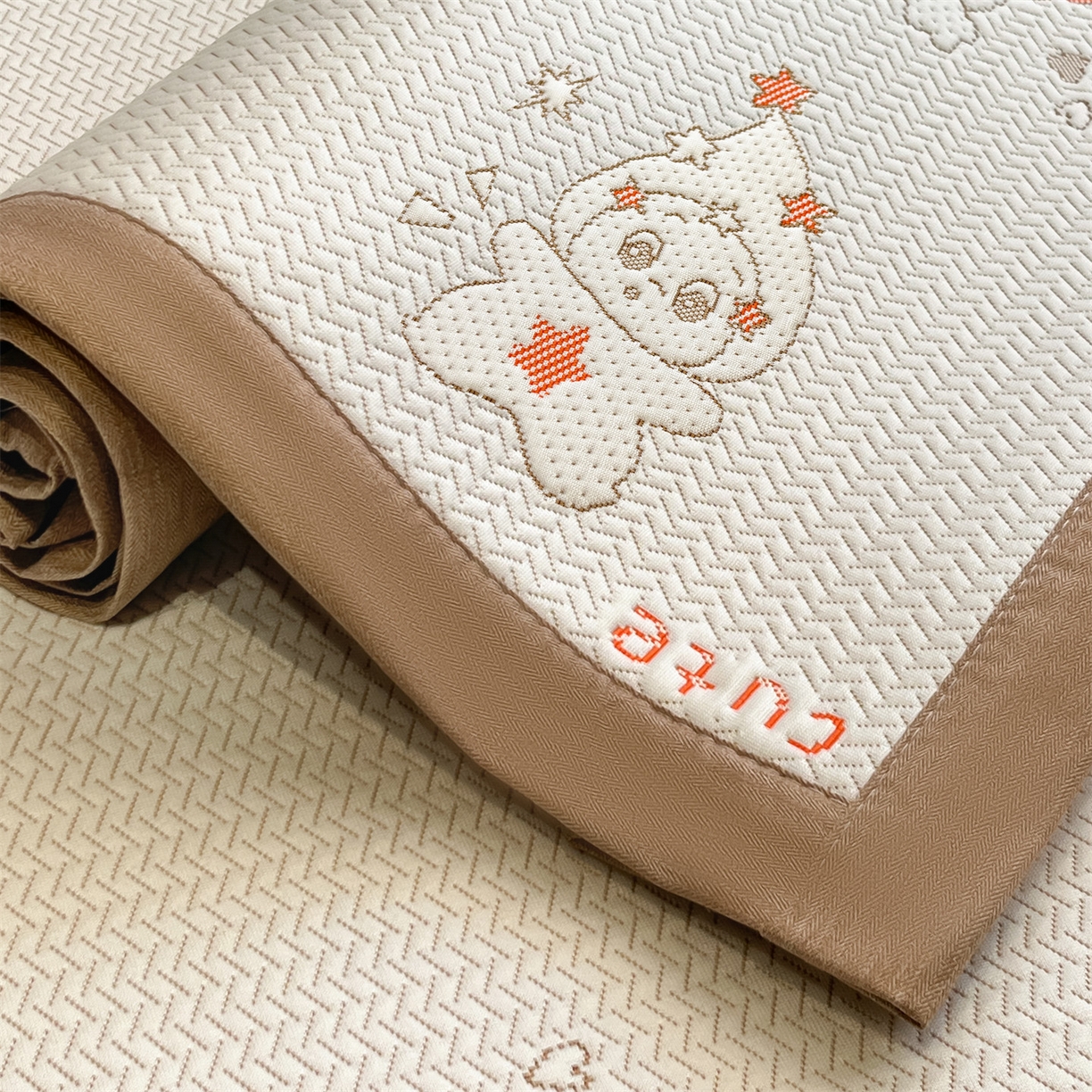 91家纺网 家纺一手货源 找家纺 天之澜家纺 2026新款PE凉豆豆凉席小红书热卖款A类冰豆豆凉席三件套可水洗豆豆凉席-床席款 星星人