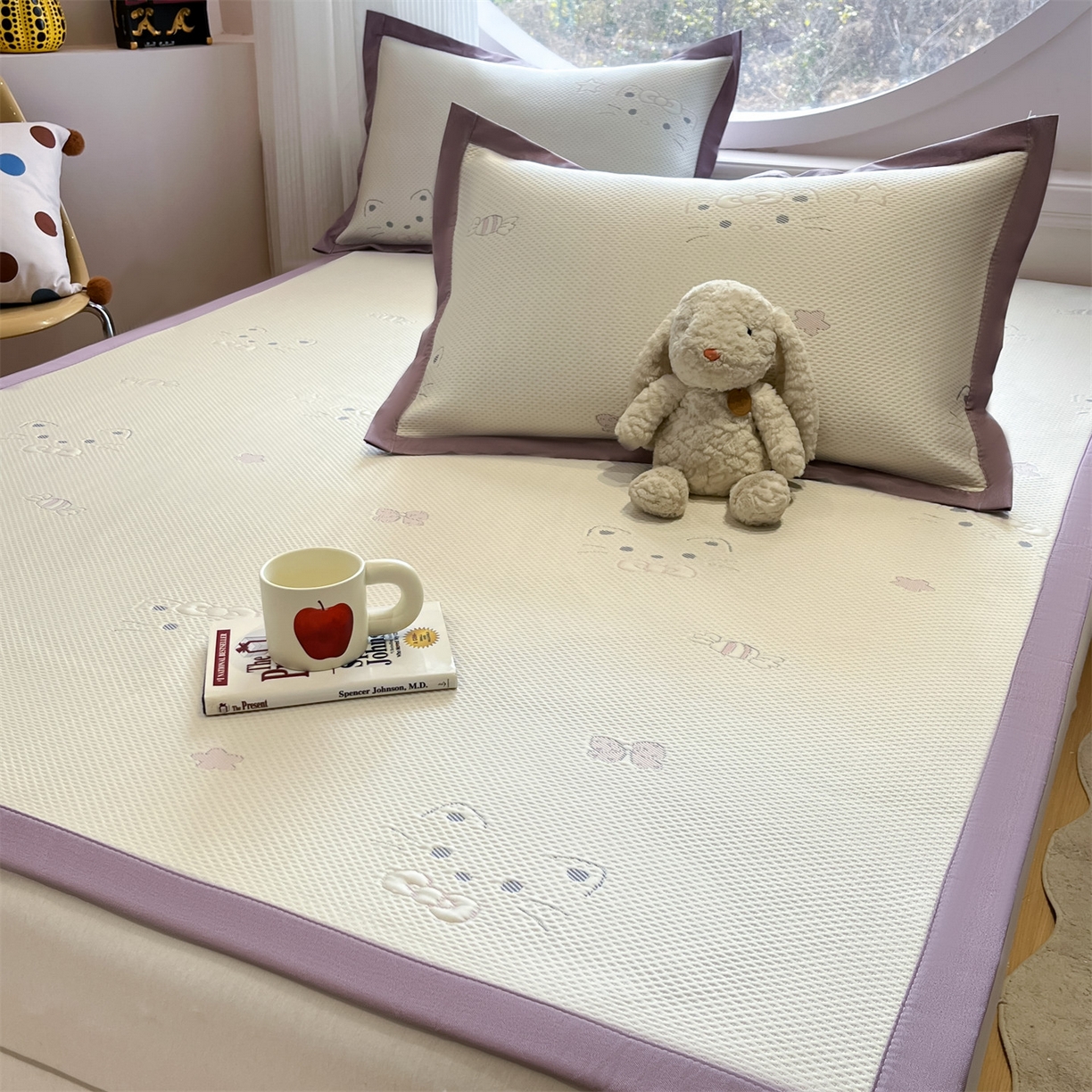 91家纺网 家纺一手货源 找家纺 天之澜家纺 2026新款PE凉豆豆凉席小红书热卖款A类冰豆豆凉席三件套可水洗豆豆凉席-床席款 小喵喵