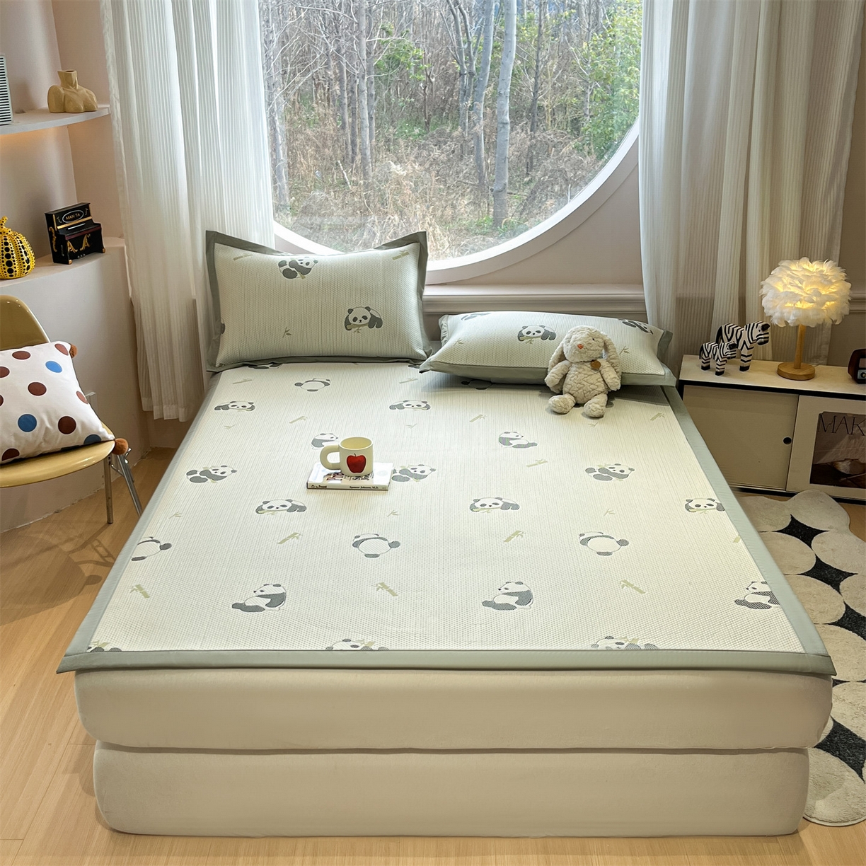 91家纺网 家纺一手货源 找家纺 天之澜家纺 2026新款PE凉豆豆凉席小红书热卖款A类冰豆豆凉席三件套可水洗豆豆凉席-床席款 国宝