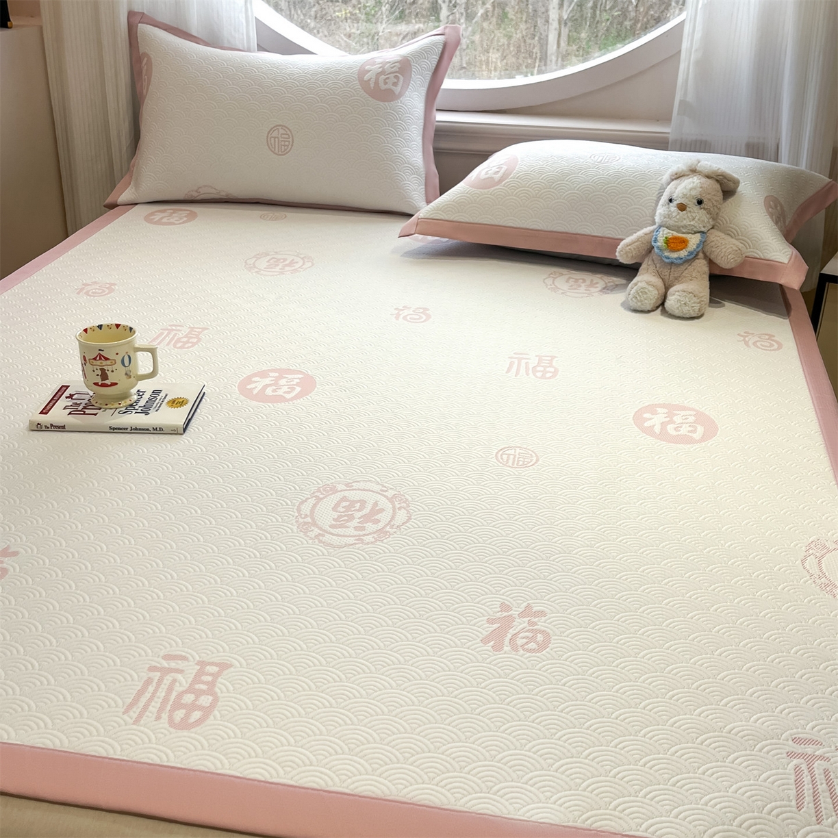 91家纺网 家纺一手货源 找家纺 天之澜家纺 2026新款PE凉豆豆凉席小红书热卖款A类冰豆豆凉席三件套可水洗豆豆凉席-床席款 福多多