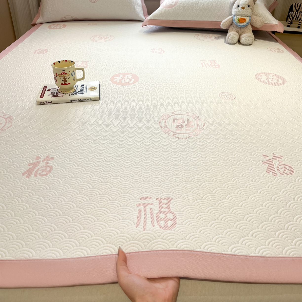 91家纺网 家纺一手货源 找家纺 天之澜家纺 2026新款PE凉豆豆凉席小红书热卖款A类冰豆豆凉席三件套可水洗豆豆凉席-床席款 福多多