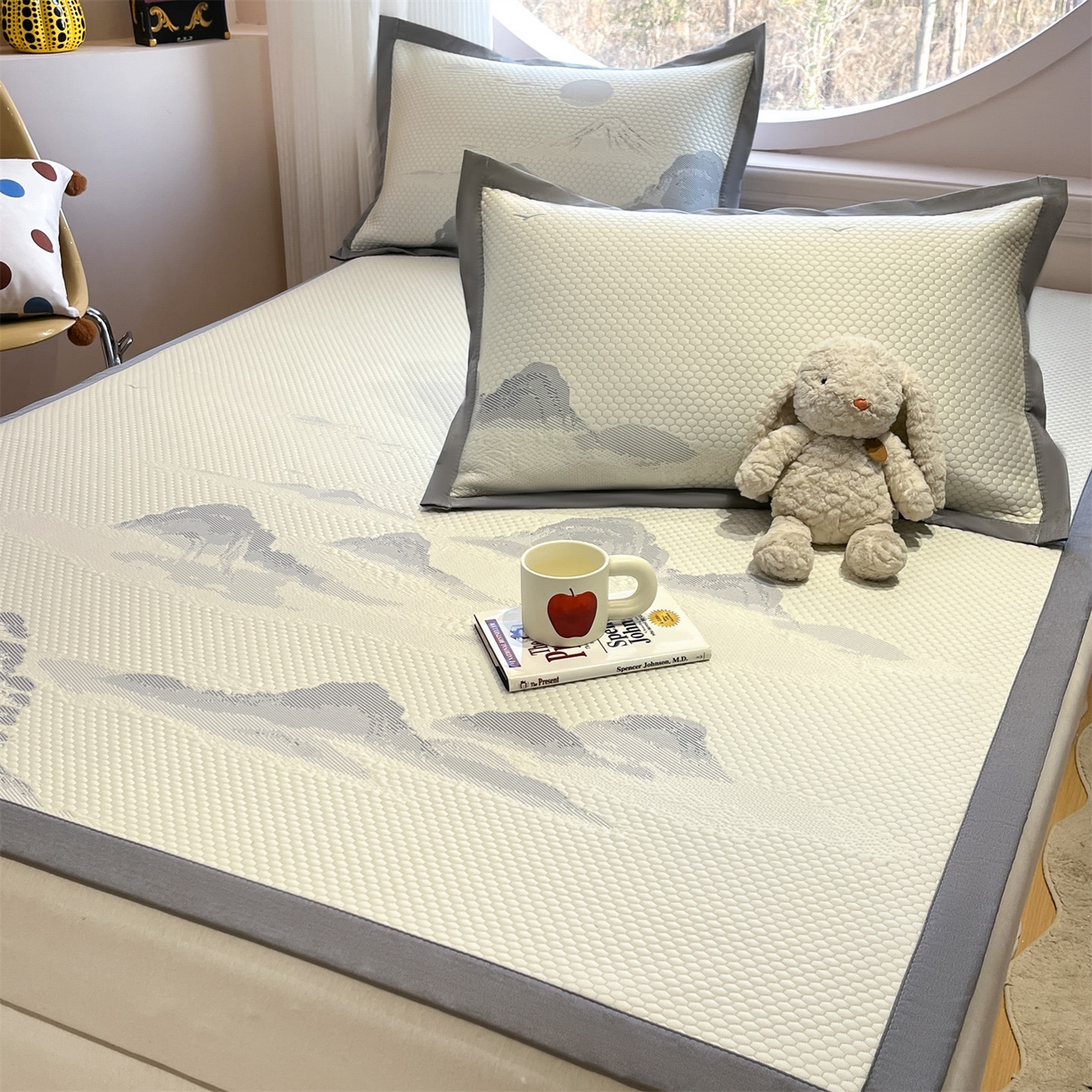 91家纺网 家纺一手货源 找家纺 天之澜家纺 2026新款PE凉豆豆凉席小红书热卖款A类冰豆豆凉席三件套可水洗豆豆凉席-床席款 平步青云