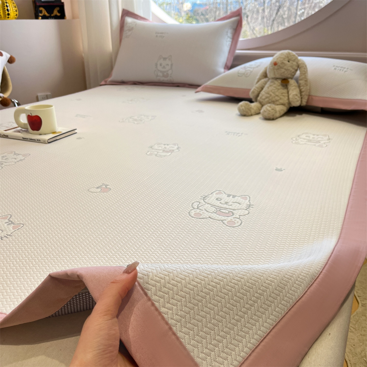 91家纺网 家纺一手货源 找家纺 （总）天之澜家纺 2026新款PE凉豆豆凉席小红书热卖款A类冰豆豆凉席三件套可水洗豆豆凉席-床席款