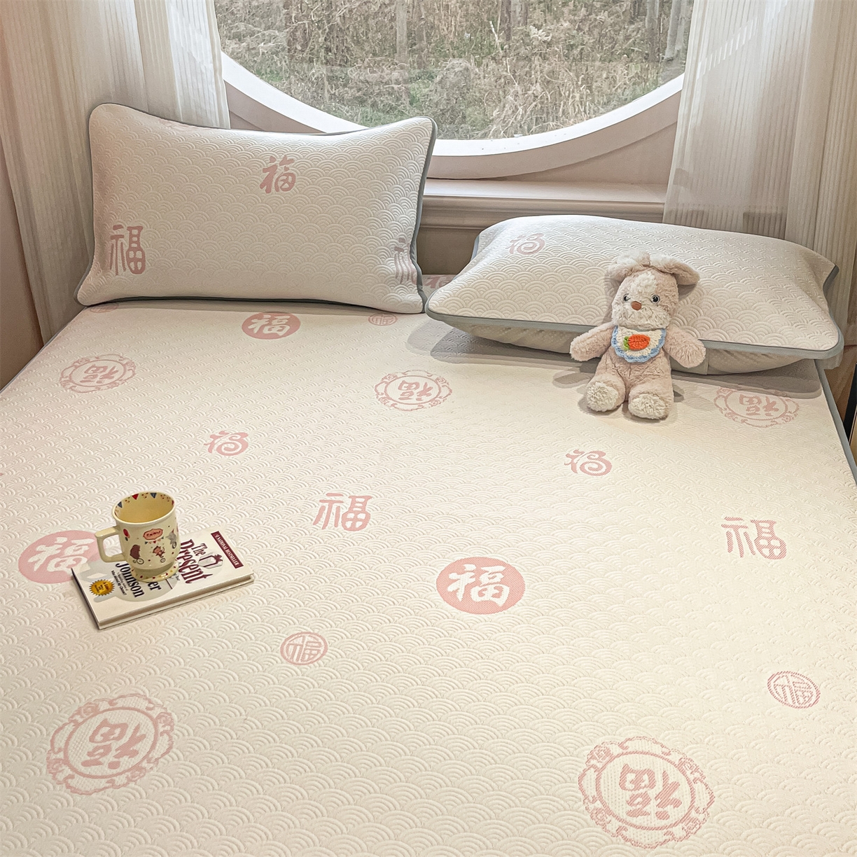 91家纺网 家纺一手货源 找家纺 天之澜家纺 2026新款PE凉豆豆凉席小红书热卖款A类冰豆豆凉席三件套可水洗豆豆凉席-床笠款 福多多