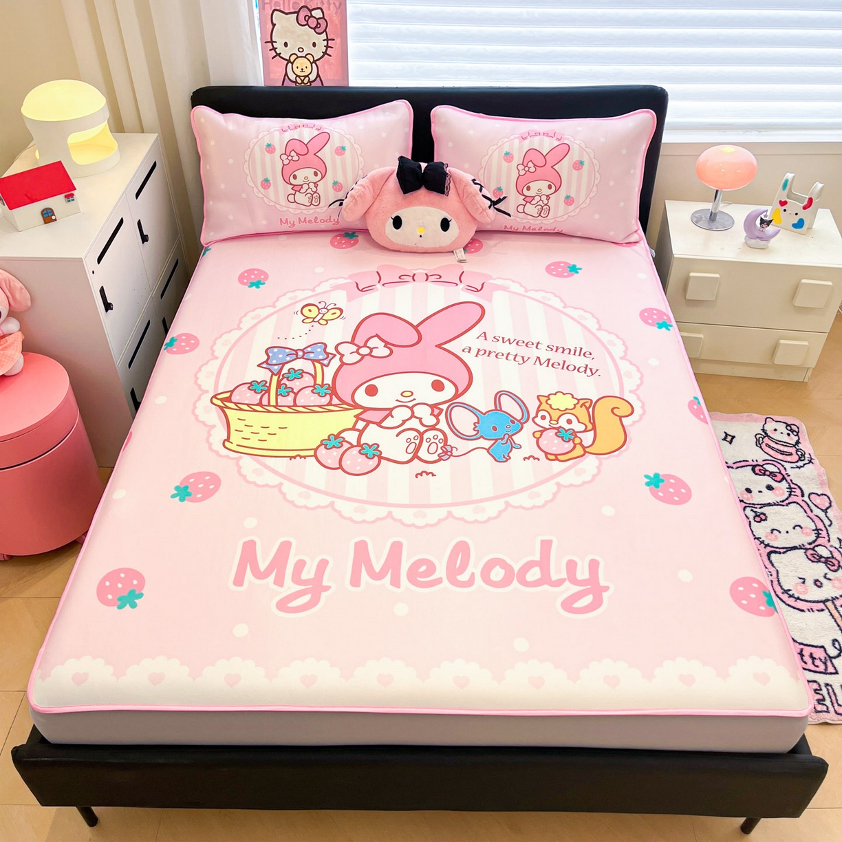 91家纺网 家纺一手货源 找家纺 （总）暮思家居 2026新款正版授权A类大版数码印花三丽鸥1200D冰丝凉席可组合仿锦氨夏被