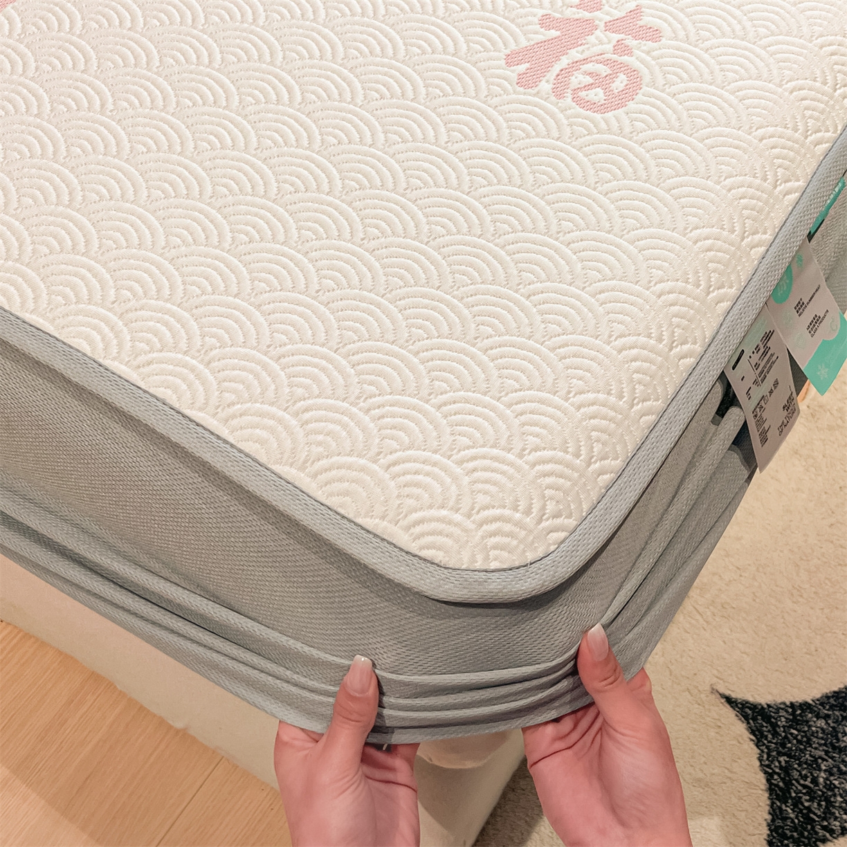 91家纺网 家纺一手货源 找家纺 （总）天之澜家纺 2026新款PE凉豆豆凉席小红书热卖款A类冰豆豆凉席三件套可水洗豆豆凉席-床笠款