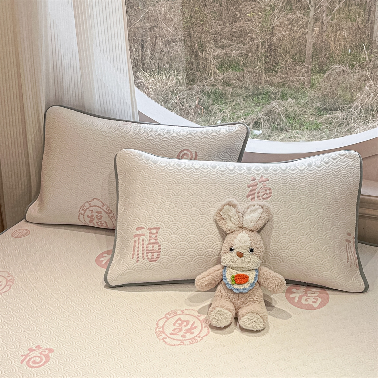 91家纺网 家纺一手货源 找家纺 天之澜家纺 2026新款PE凉豆豆凉席小红书热卖款A类冰豆豆凉席三件套可水洗豆豆凉席-床笠款 福多多