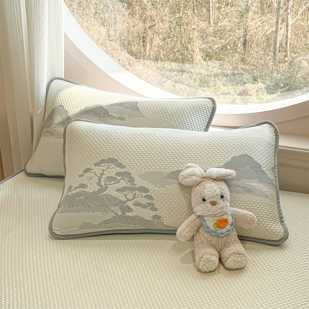 91家纺网 家纺一手货源 找家纺 天之澜家纺 2026新款PE凉豆豆凉席小红书热卖款A类冰豆豆凉席三件套可水洗豆豆凉席-床笠款 平步青云