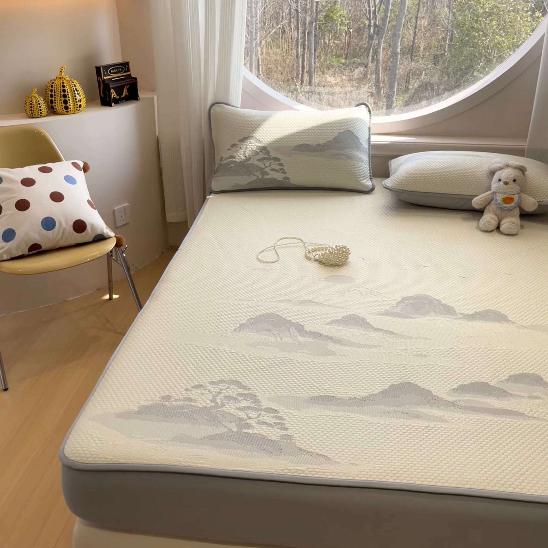 91家纺网 家纺一手货源 找家纺 天之澜家纺 2026新款PE凉豆豆凉席小红书热卖款A类冰豆豆凉席三件套可水洗豆豆凉席-床笠款 平步青云