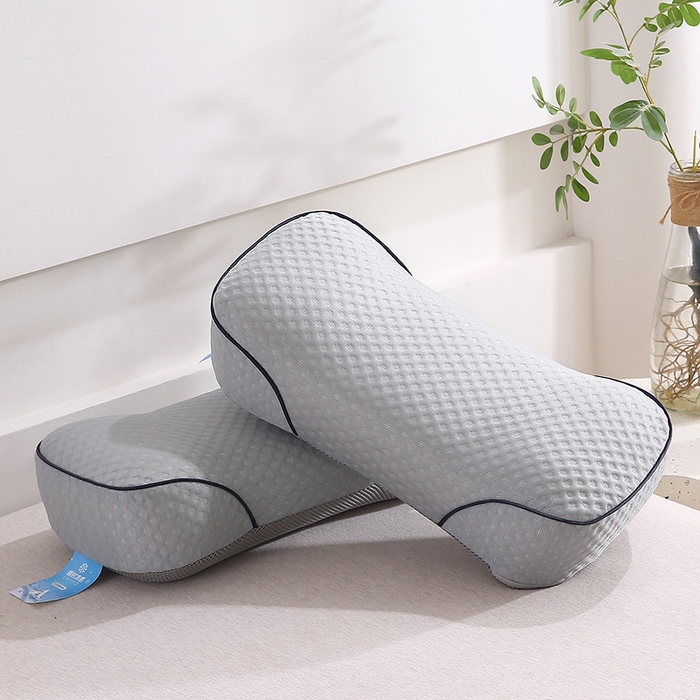 91家纺网 家纺一手货源 找家纺 土多多枕芯 2026新款夏凉凉感丝记忆棉护颈枕头华夫格凉豆豆骨型记忆棉枕头枕芯 骨型记忆棉枕-灰色