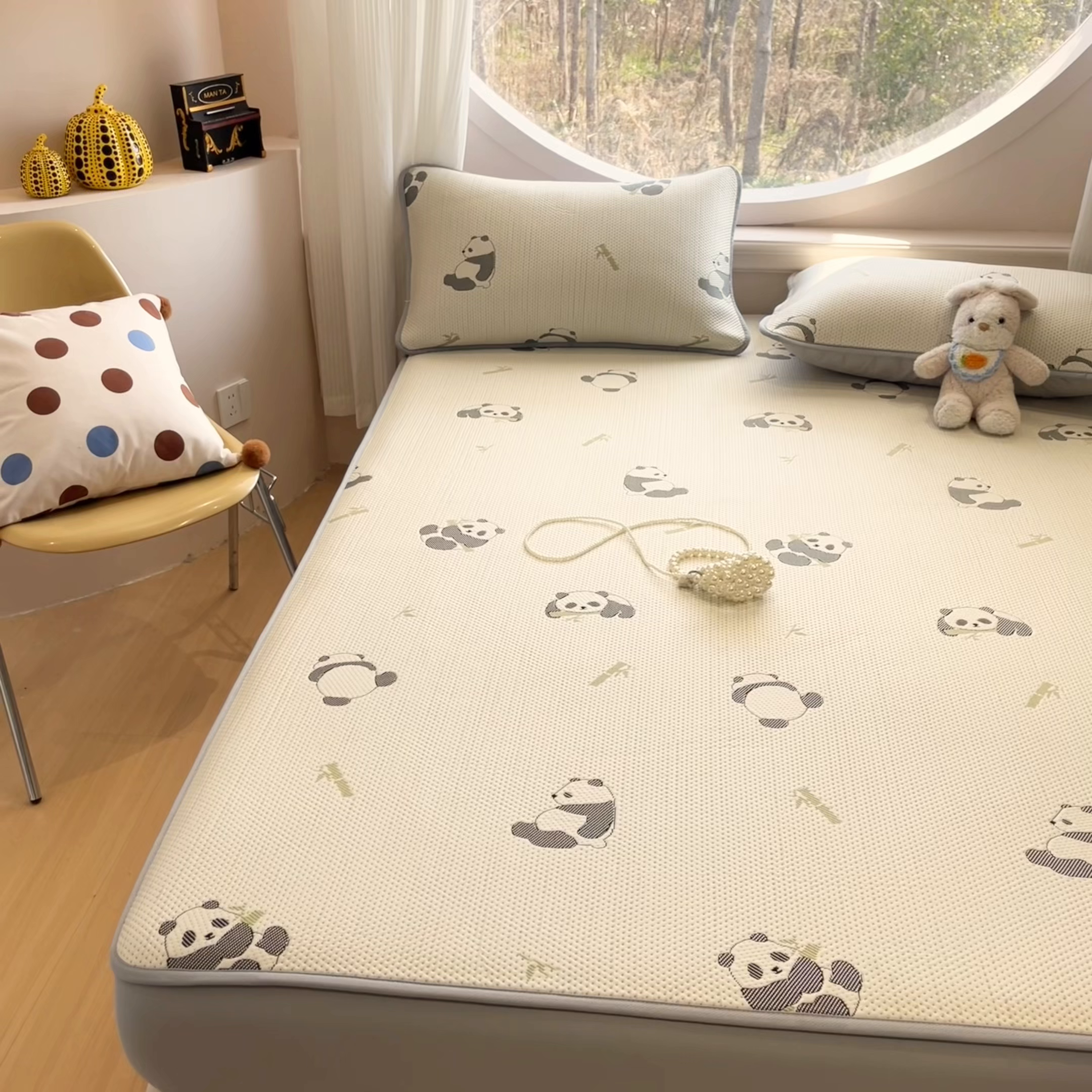 91家纺网 家纺一手货源 找家纺 天之澜家纺 2026新款PE凉豆豆凉席小红书热卖款A类冰豆豆凉席三件套可水洗豆豆凉席-床笠款 国宝