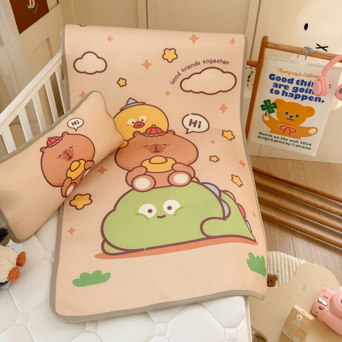 91家纺网 家纺一手货源 找家纺 潮邦创意家居 2026新款A类婴童可水洗冰藤软席-巴波布布系列【含A类检测报告】 芽芽糖糖