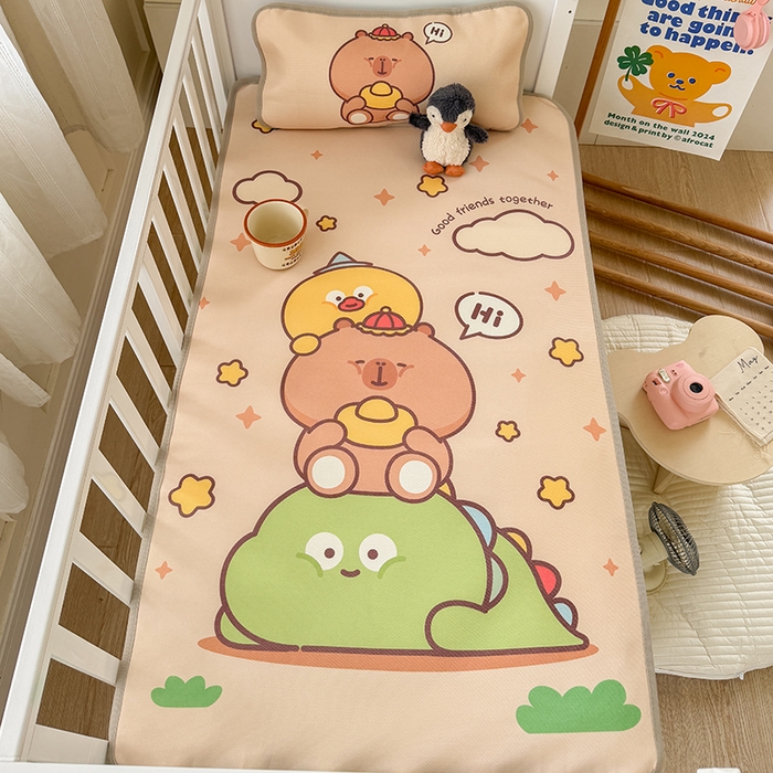 91家纺网 家纺一手货源 找家纺 潮邦创意家居 2026新款A类婴童可水洗冰藤软席-巴波布布系列【含A类检测报告】 芽芽糖糖