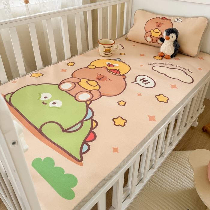 91家纺网 家纺一手货源 找家纺 潮邦创意家居 2026新款A类婴童可水洗冰藤软席-巴波布布系列【含A类检测报告】 芽芽糖糖