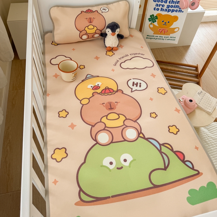 91家纺网 家纺一手货源 找家纺 潮邦创意家居 2026新款A类婴童可水洗冰藤软席-巴波布布系列【含A类检测报告】 芽芽糖糖