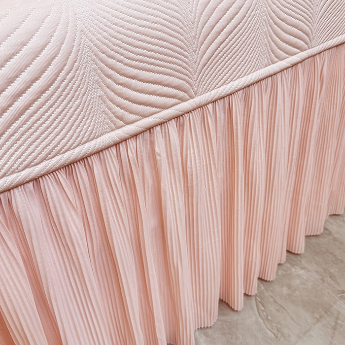 91家纺网 家纺一手货源 找家纺 （总）金绣美居 2026新款高分子PE复合压褶床裙凉席-冰川