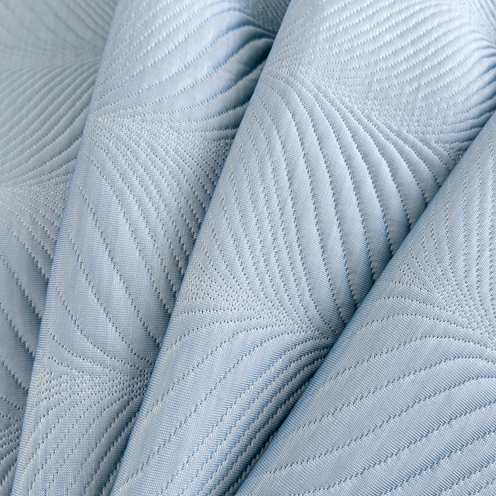 91家纺网 家纺一手货源 找家纺 金绣美居 2026新款高分子PE复合压褶床裙凉席-冰川 冰川-蓝色