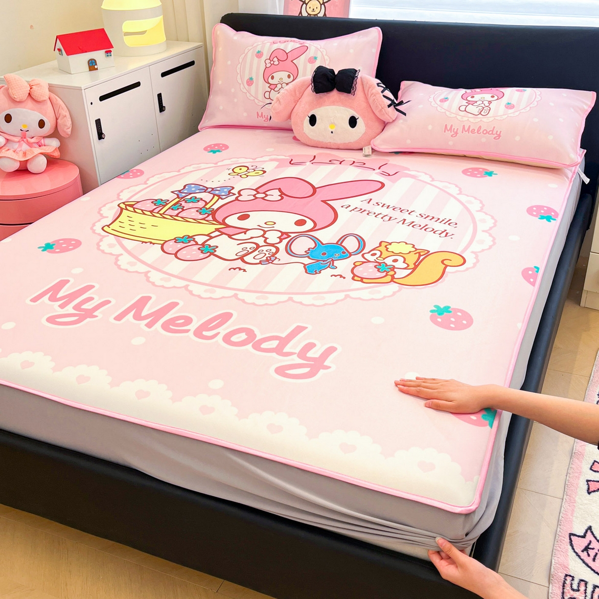 91家纺网 家纺一手货源 找家纺 （总）暮思家居 2026新款正版授权A类大版数码印花三丽鸥1200D冰丝凉席可组合仿锦氨夏被