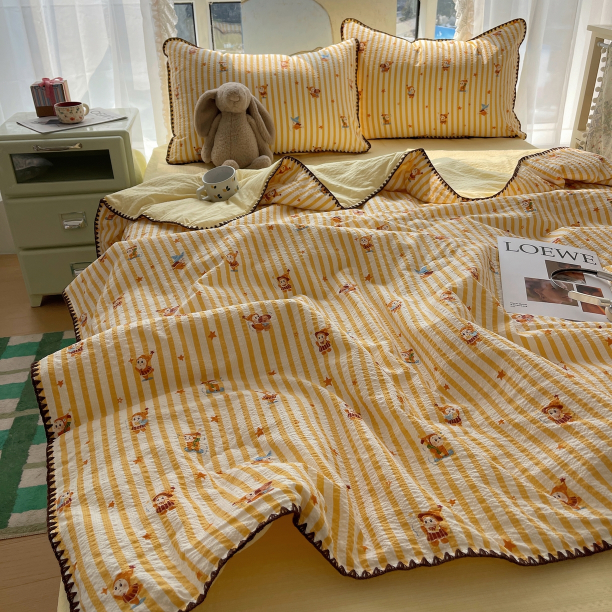 贝扬思家纺 2026新款泡芙纱贝壳边夏被套件-欧包系列（今天也只做被快乐包裹的小朋友） 欧包-魔法星星