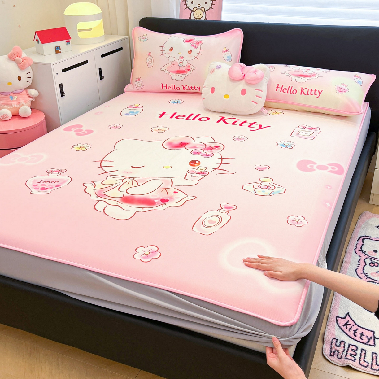 91家纺网 家纺一手货源 找家纺 （总）暮思家居 2026新款正版授权A类大版数码印花三丽鸥1200D冰丝凉席可组合仿锦氨夏被