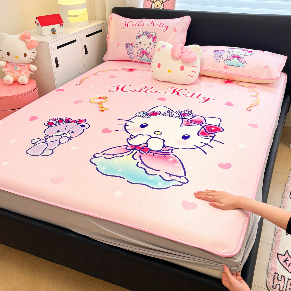 91家纺网 家纺一手货源 找家纺 （总）暮思家居 2026新款正版授权A类大版数码印花三丽鸥1200D冰丝凉席可组合仿锦氨夏被