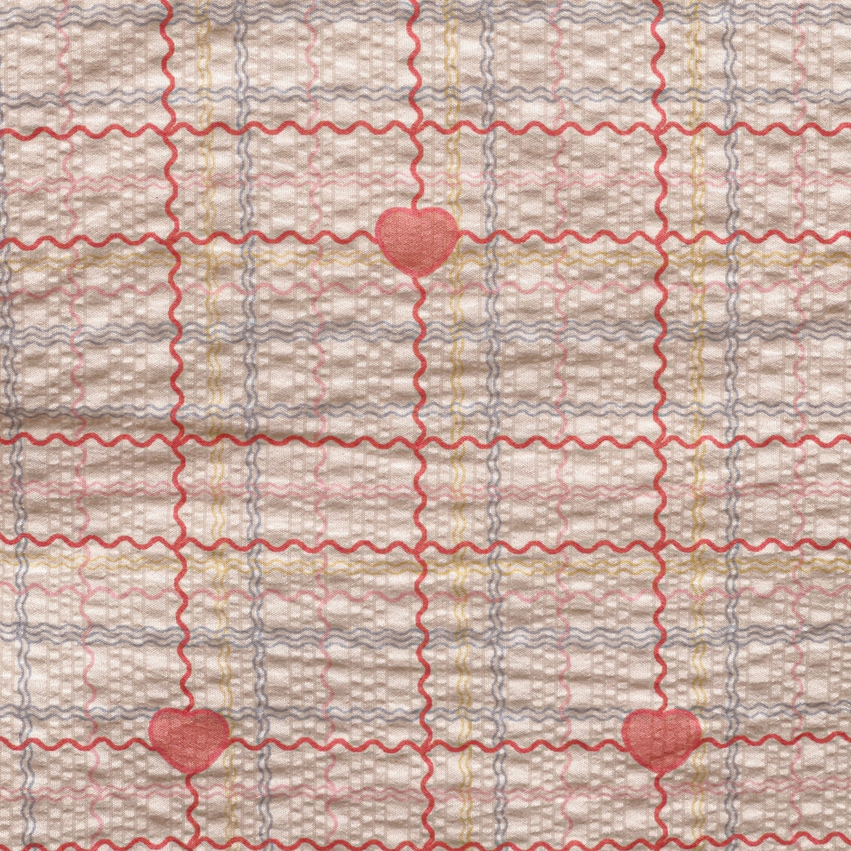 91家纺网 家纺一手货源 找家纺 优承佳生活馆 2026新款超柔高克重泡芙纱蝴蝶结全棉花边夏被套件单夏被 爱心条格