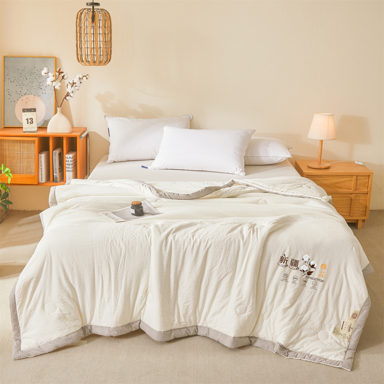 91家纺网 家纺一手货源 找家纺 （总）易博家纺 2026新款100%新疆棉花被夏被无印夏凉被空调被薄被被芯被子可水洗可机洗