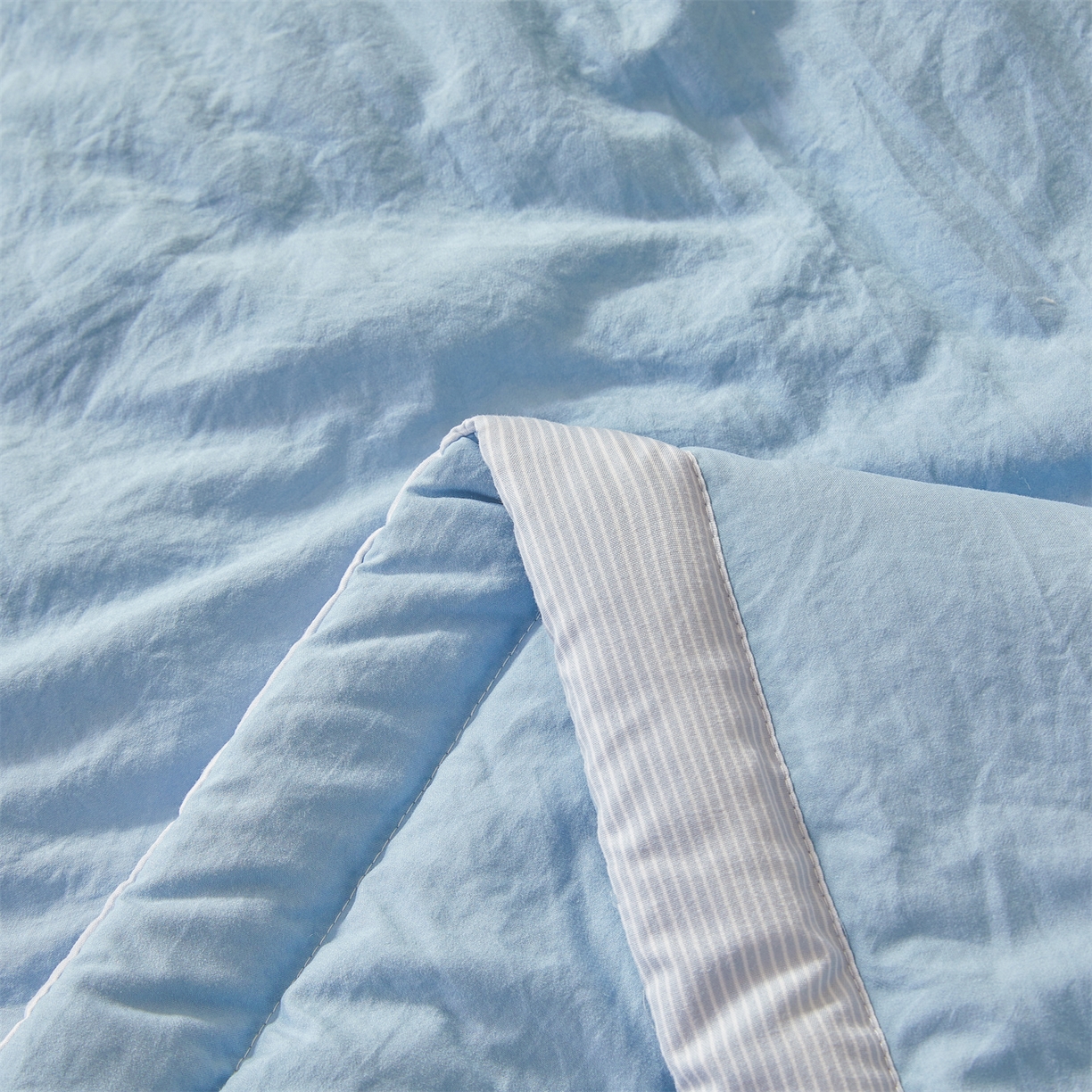 91家纺网 家纺一手货源 找家纺 易博家纺 2026新款100%新疆棉花被夏被无印夏凉被空调被薄被被芯被子可水洗可机洗 新疆棉花-天蓝