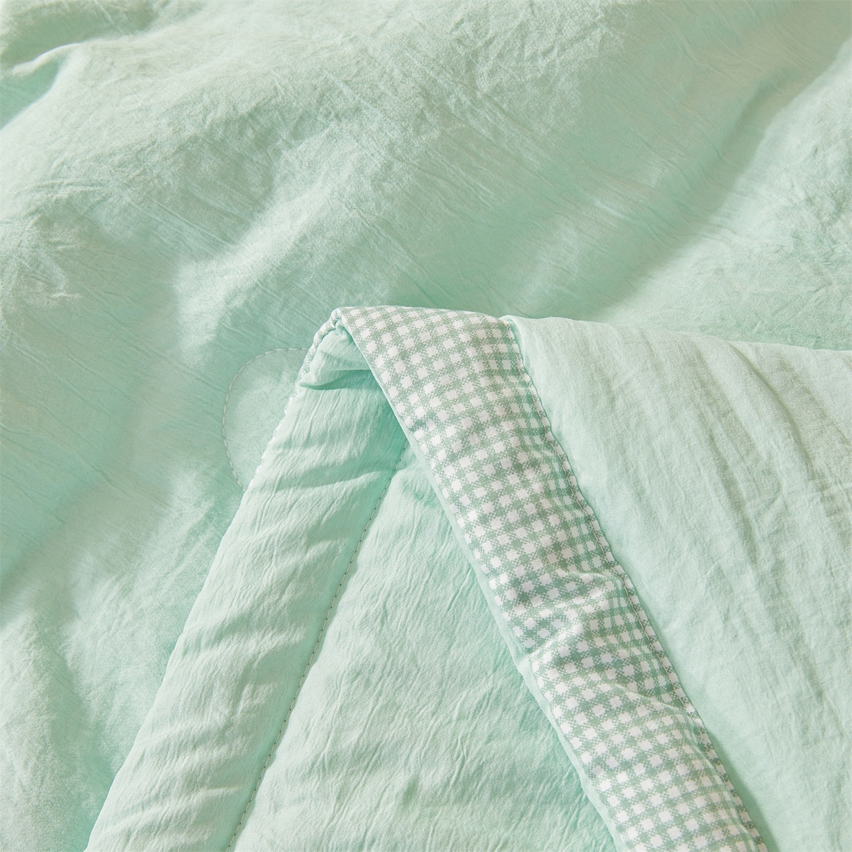 91家纺网 家纺一手货源 找家纺 易博家纺 2026新款100%新疆棉花被夏被无印夏凉被空调被薄被被芯被子可水洗可机洗 新疆棉花-果绿