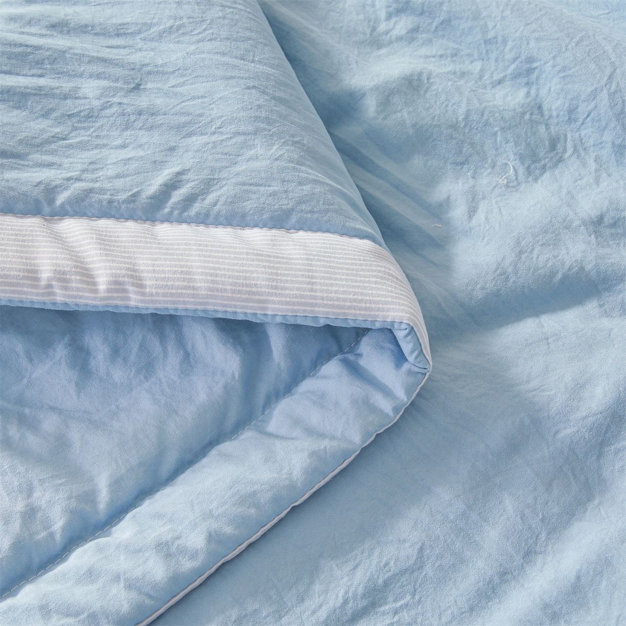 91家纺网 家纺一手货源 找家纺 易博家纺 2026新款100%新疆棉花被夏被无印夏凉被空调被薄被被芯被子可水洗可机洗 新疆棉花-天蓝