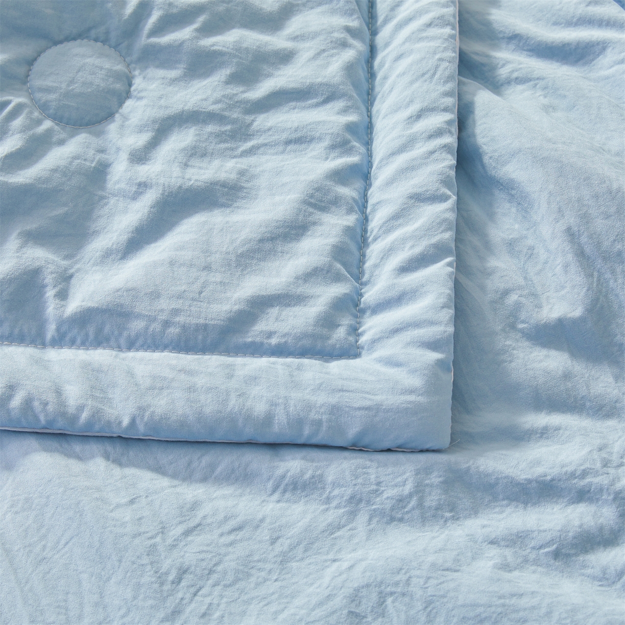 91家纺网 家纺一手货源 找家纺 易博家纺 2026新款100%新疆棉花被夏被无印夏凉被空调被薄被被芯被子可水洗可机洗 新疆棉花-天蓝