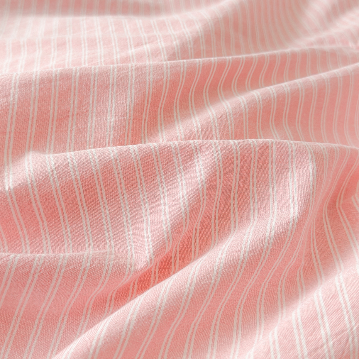 91家纺网 家纺一手货源 找家纺 玖弘家居 2026新款亲肤水洗棉四件套-糖果条(枕套默认混搭) 蜜桃粉条混搭