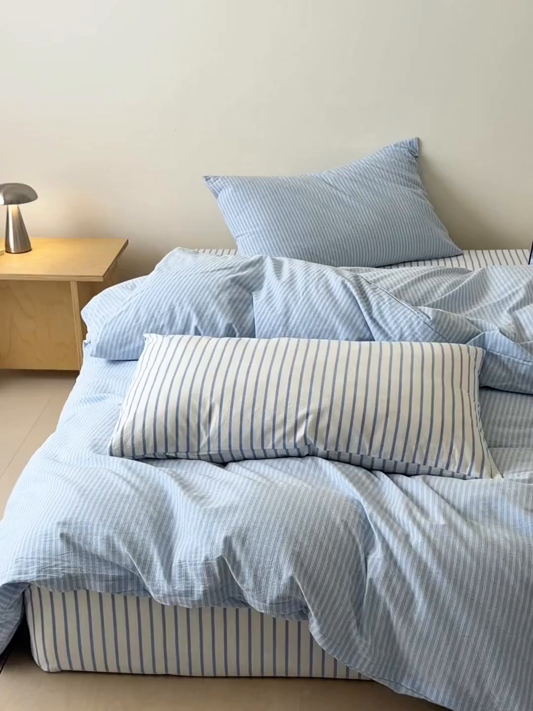 91家纺网 家纺一手货源 找家纺 （总）玖弘家居 2026新款亲肤水洗棉四件套-糖果条(枕套默认混搭)