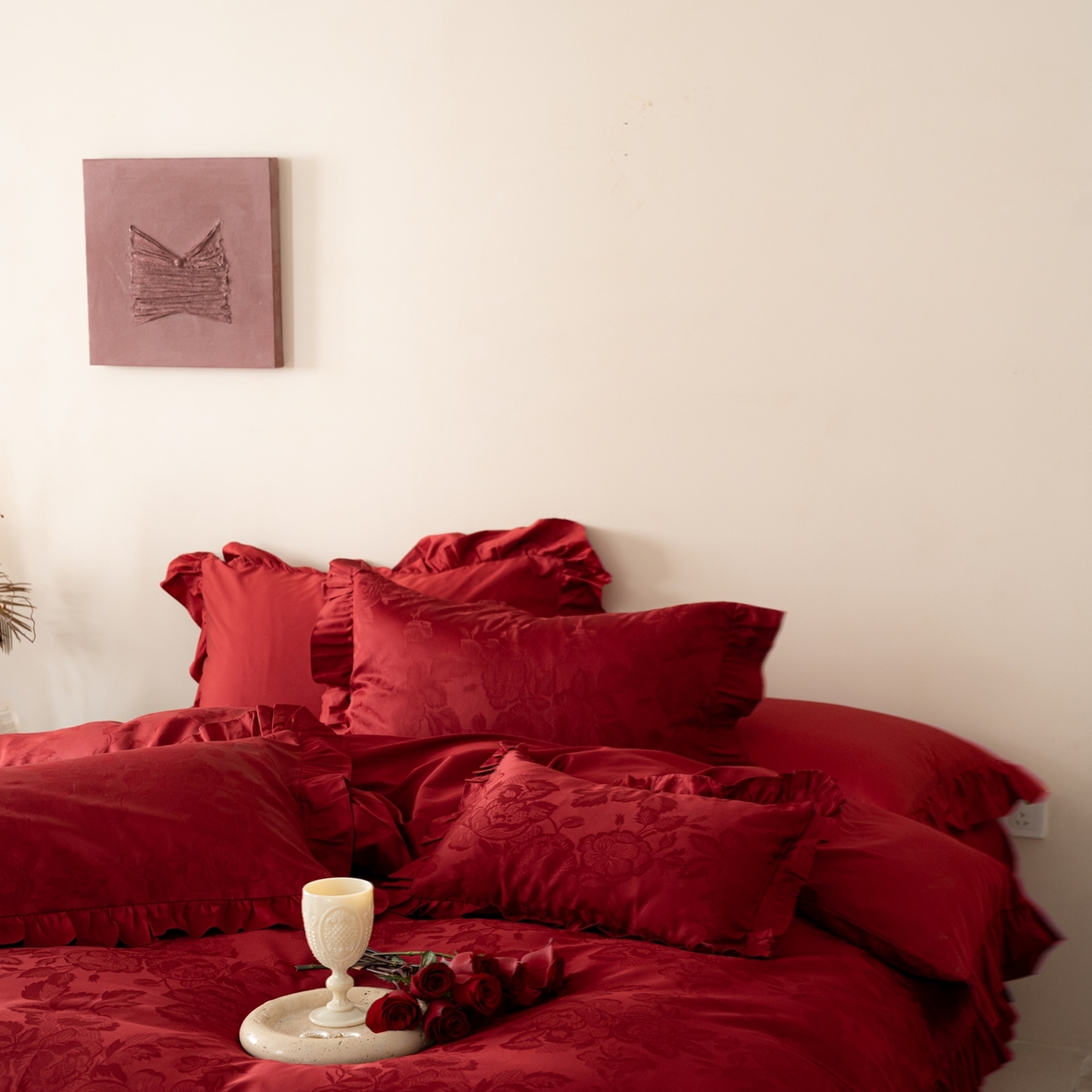 91家纺网 家纺一手货源 找家纺 （总）优然居家纺 2026新款全棉纯棉贡缎提花四件套-安妮