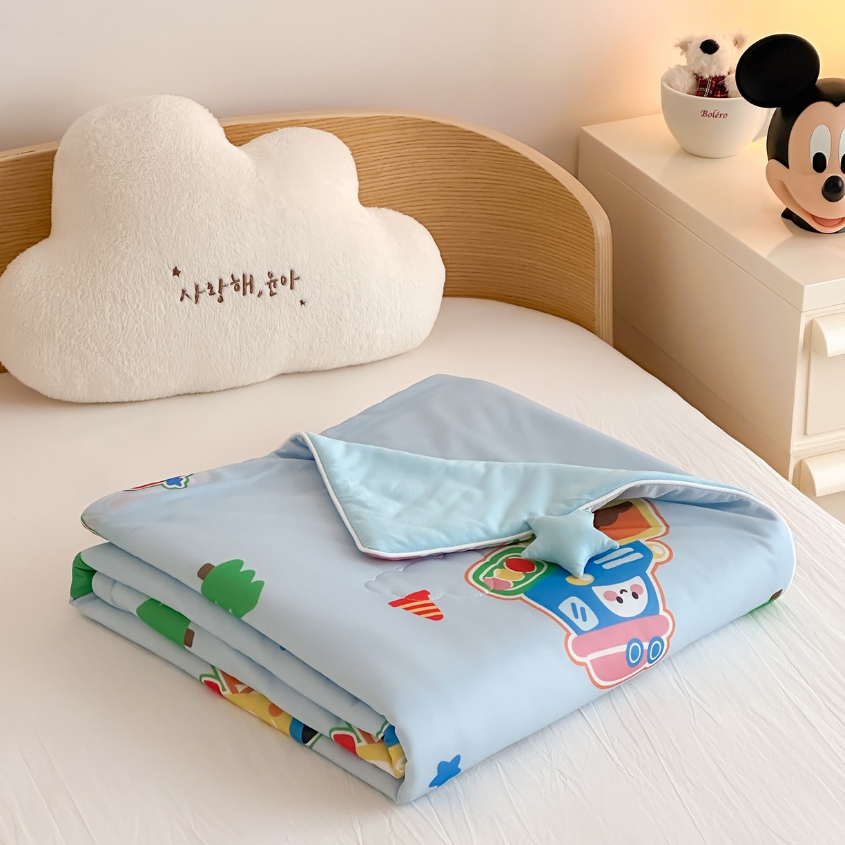 91家纺网 家纺一手货源 找家纺 （总）嗨生活 2026年新款凉感针织儿童双感夏被 幼儿园星星夏被