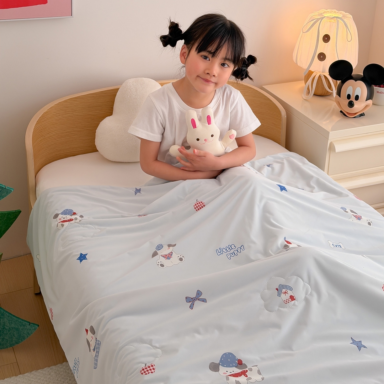 91家纺网 家纺一手货源 找家纺 嗨生活 2026年新款凉感针织儿童双感夏被 幼儿园星星夏被 星星被-可爱小狗