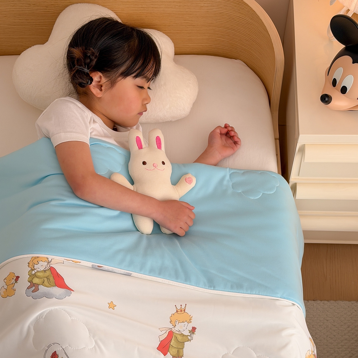 91家纺网 家纺一手货源 找家纺 嗨生活 2026年新款凉感针织儿童双感夏被 幼儿园星星夏被 星星被-小王子