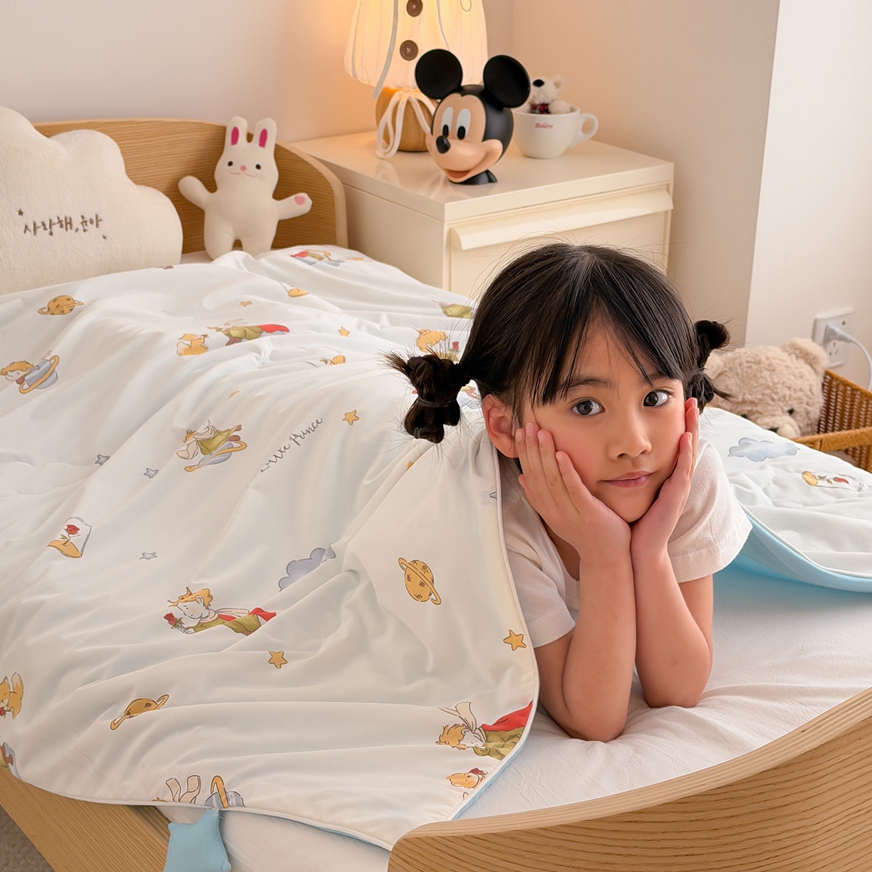 91家纺网 家纺一手货源 找家纺 嗨生活 2026年新款凉感针织儿童双感夏被 幼儿园星星夏被 星星被-小王子