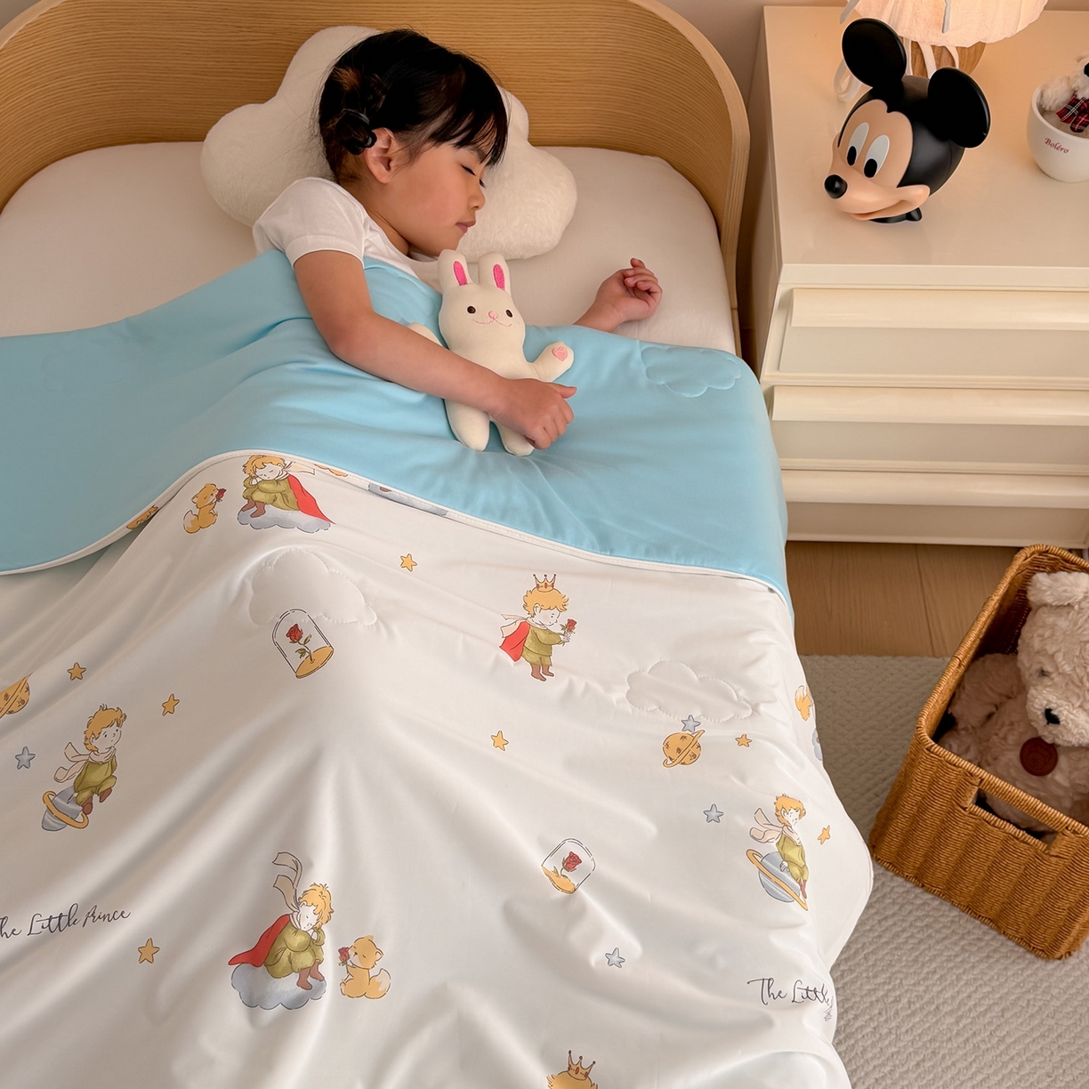 91家纺网 家纺一手货源 找家纺 嗨生活 2026年新款凉感针织儿童双感夏被 幼儿园星星夏被 星星被-小王子