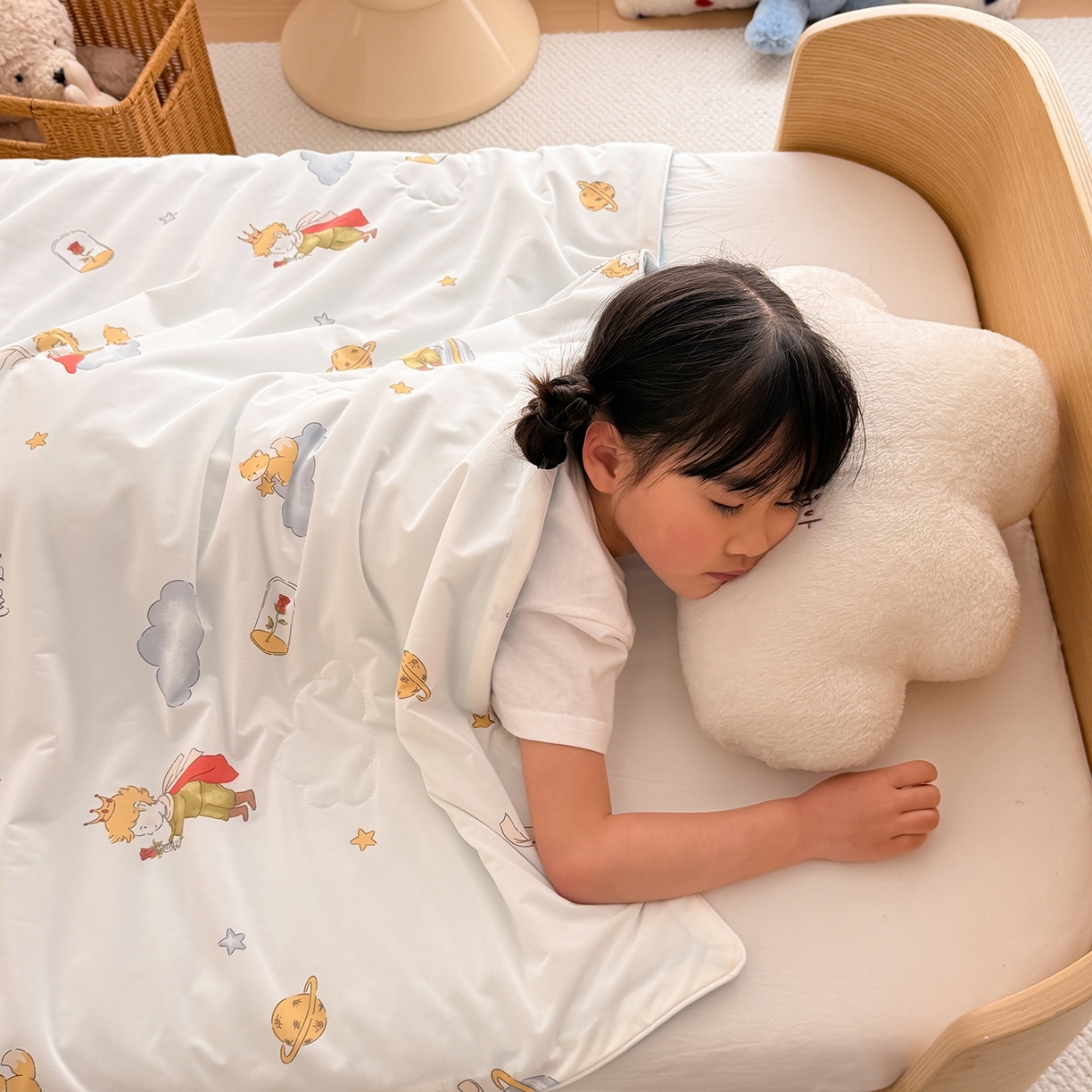 91家纺网 家纺一手货源 找家纺 嗨生活 2026年新款凉感针织儿童双感夏被 幼儿园星星夏被 星星被-小王子