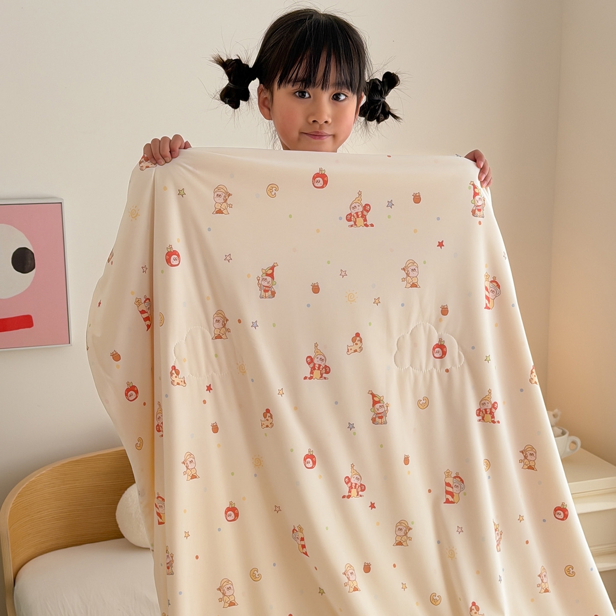 91家纺网 家纺一手货源 找家纺 嗨生活 2026年新款凉感针织儿童双感夏被 幼儿园星星夏被 星星被-星乐乐